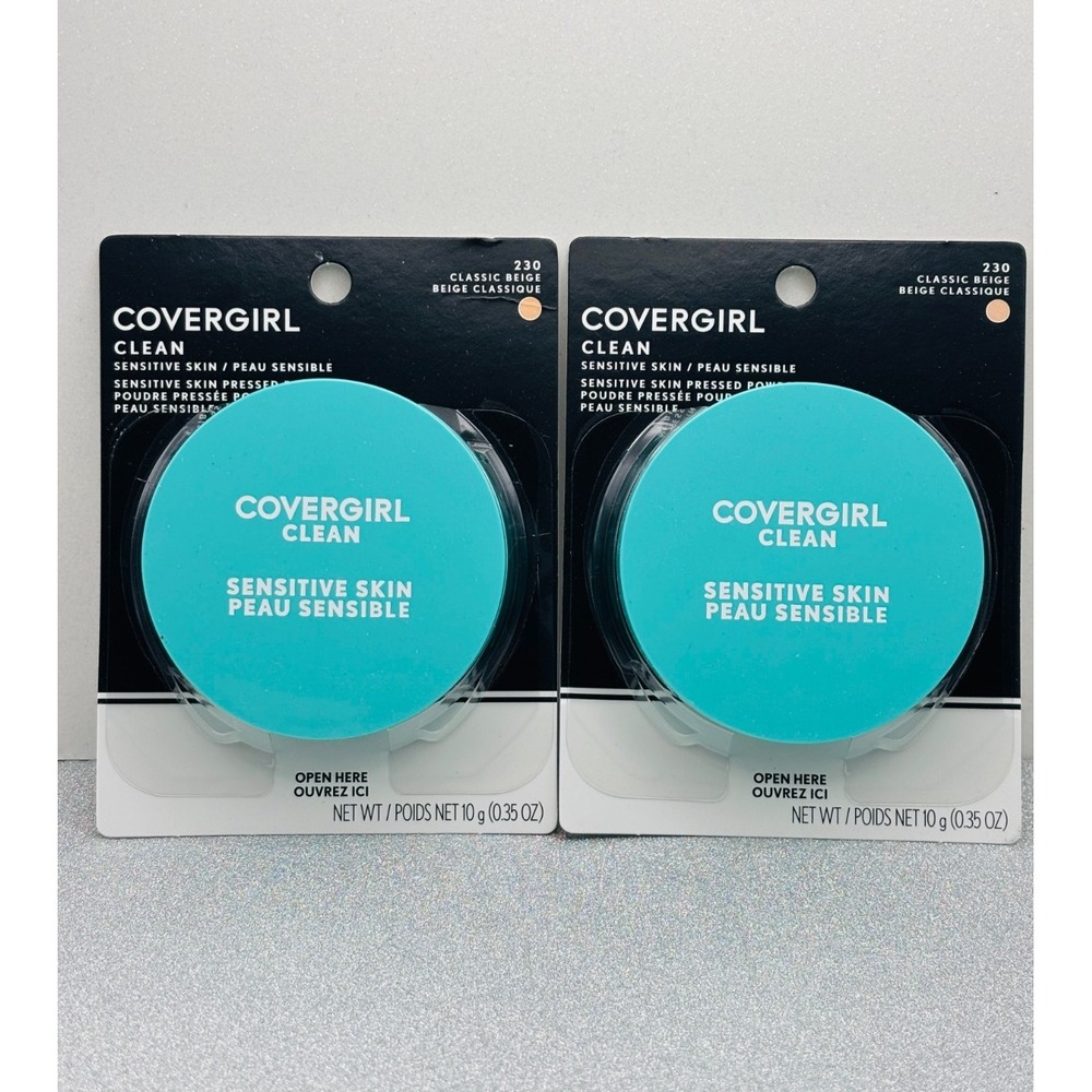 2X Covergirl Clean Sensitive Skin Pressed Powder -230 Classic Beige